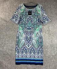 Liz Claiborne Dress Womens 12 Multicolor Paisley Sheath Midi Stretch Capsule New