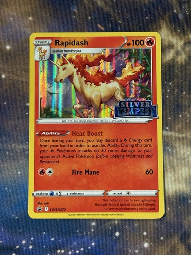Rapidash SWSH270 Stamped Black Star Promo 2022 Pokemon Silver Tempest Card