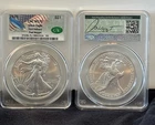 2025 CAC MS70 Silver Eagle First Delivery Flag Label Signed By Paul Nugget