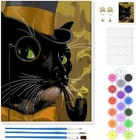 Heibago Cat Paint by Numbers for Adults Beginners with cigar-smoking cat