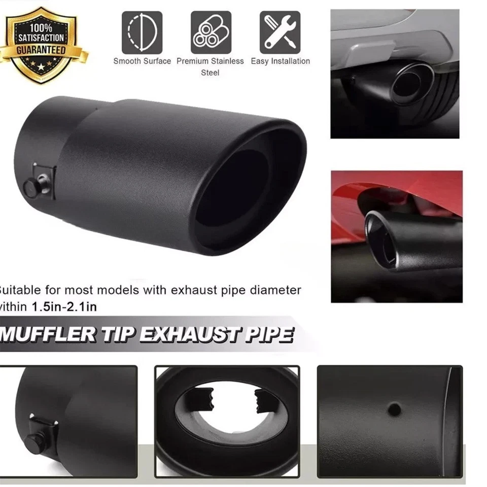 2PC For Volkswagen Jetta Rear Exhaust Pipe Tail-Tip Muffler Round Accessories - Image 3 of 4