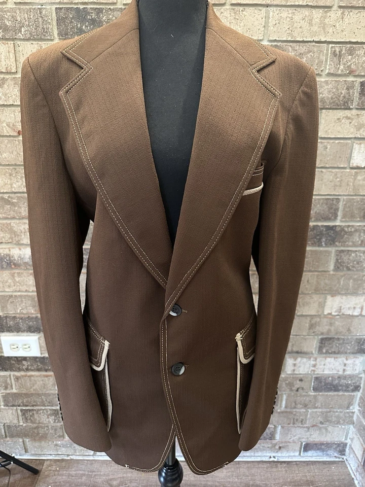 Vtg Montgomery Ward & Company Men’s Suit Size 42 Brown 36” Pant 090103 - Image 2 of 4