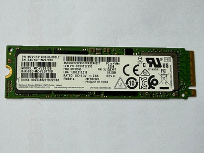 Samsung MZ-VLB512B 512GB PM981a Gen3x4 NVMe M.2 2280 PCIe SSD 3500MB/s For Lenov