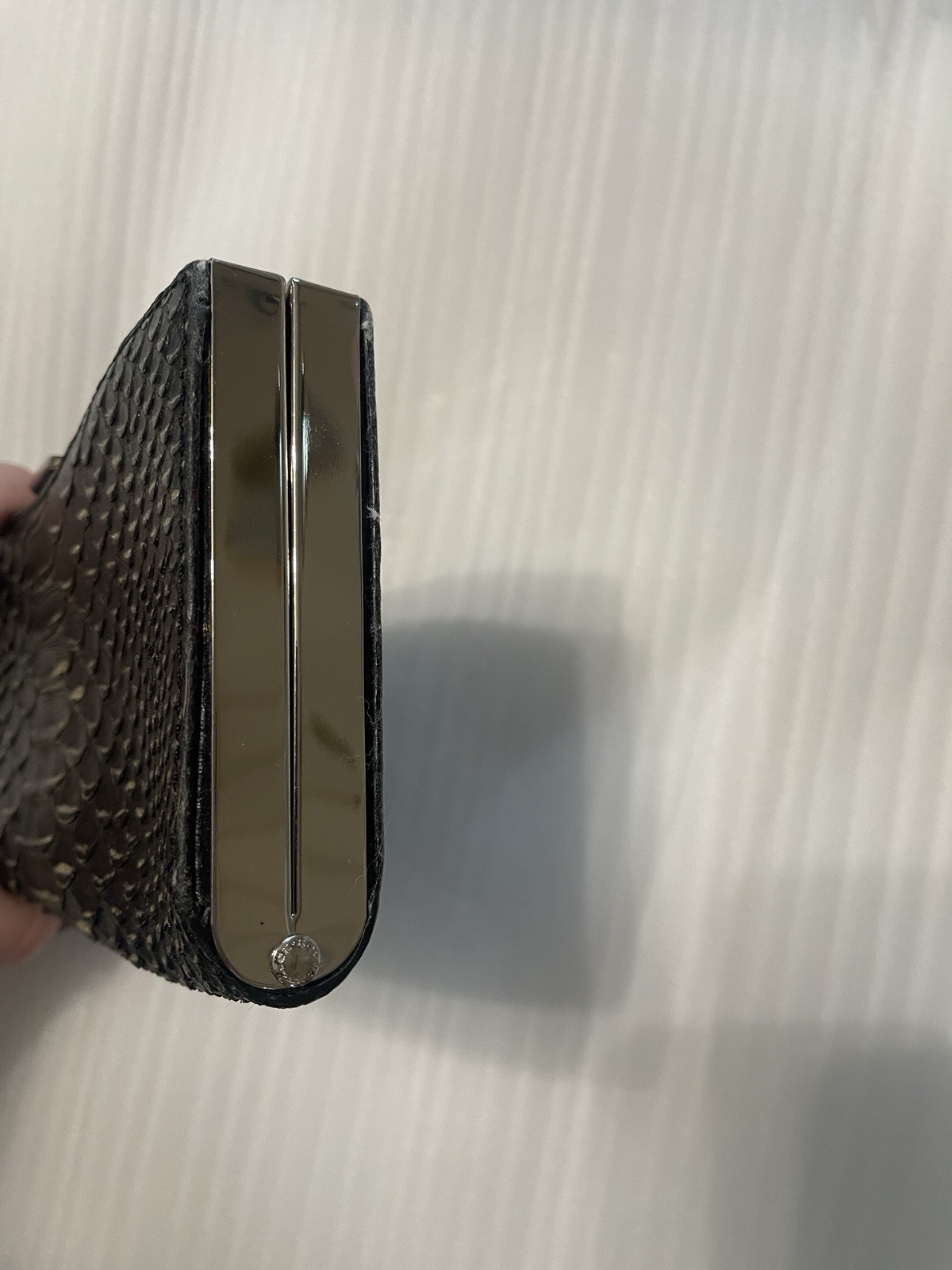 Coach Madison Glitter Python frame Clutch Black S… - image 2