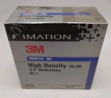 3M Imation 3.5" Diskettes 10 IBM Formatted DS HD Floppy Disk 1996 SEALED NOS