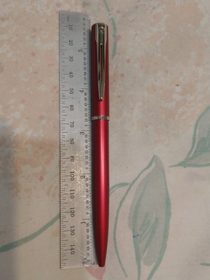 waterman Glossy Red Metal Ball Point Pen France Made
