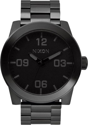 Nixon Watch Corporal SS A346-001 Analog All Black Stainless Steel Band 10ATM