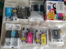 New open box Genuine Brother LC201 Black, Cyan, Magenta, Yellow Ink Cartridges