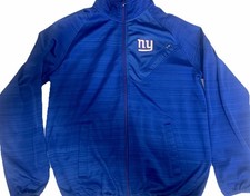 New York Giants NFL Premium Full Zip Embroidered Track Jacket Mens L Blue
