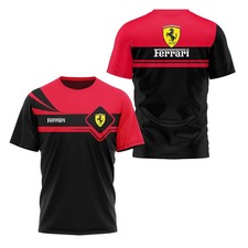 Personalized Name Scuderia Ferrari Racing Team Black Red 3D Men T-Shirt S-5XL