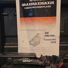JVC GR-AX55U Handheld VHS-C Camcorder 10x Optical Zoom with Accessories Black