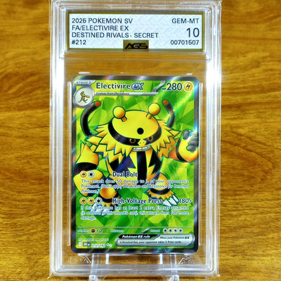 Pokemon Destined Rivals Electivire EX 212/182 AGS Gem-MT 10 Holo