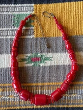 DRT JAY KING CHUNKY CORAL NECKLACE STERLING CLASP AND CHAIN