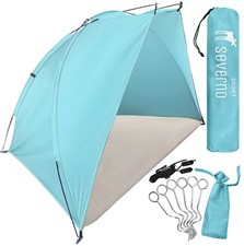 Severno Strandmuschel Blue Lagoon 220x120cm Sonnenschutz Windschutz Leicht