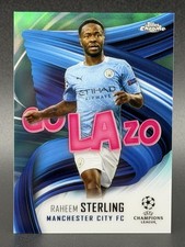 2020-21 Topps Chrome UEFA Raheem Sterling Golazo Teal /199 SSP