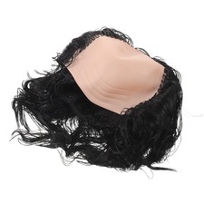 Black Synthetic Fiber Bald Cap Wig Receding Hairline Durable Cosplay Accessory