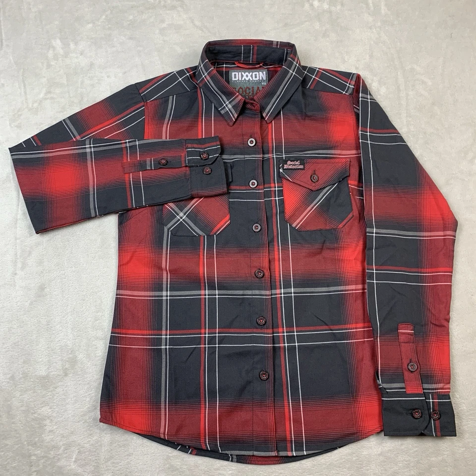 Dixxon Flannel Co Social Distortion Collab Prison Bound Shirt Women Medium Plaid - Image 2 of 4