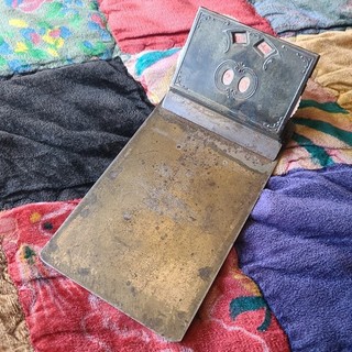 Antique Howard Hunt Pen Co. Silverine Advertising Perpetual Calendar Clipboard