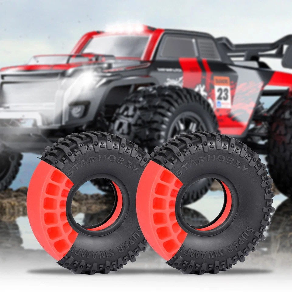 1.0in Silicone Rubber Inserts Tires Set Waterproof For 1/18 TRX4M 1/24 Axial - Bild 4 von 4
