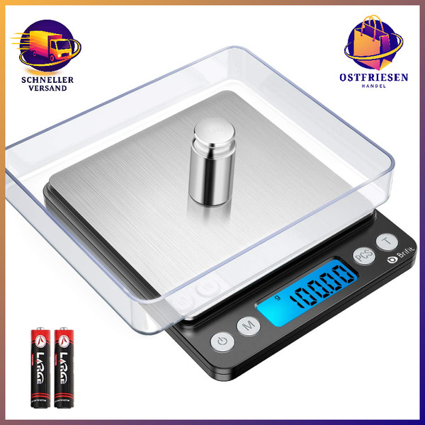 Feinwaage Digitale 500G 0,01G Edelstahl Kalibriergewicht Mit Tara-Funktion-image