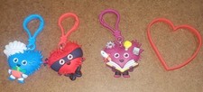 Kids Heart Challenge 2023-2024 Lot Of 3 Plastic 3" Keychain Heart Rubber Band