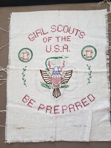 Vintage Girl Scouts of the U.S.A. hand embroidered Be Prepared
