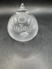 Simon Pearce Round Ornament — Kindness Hand blown Glass Corporate Logo