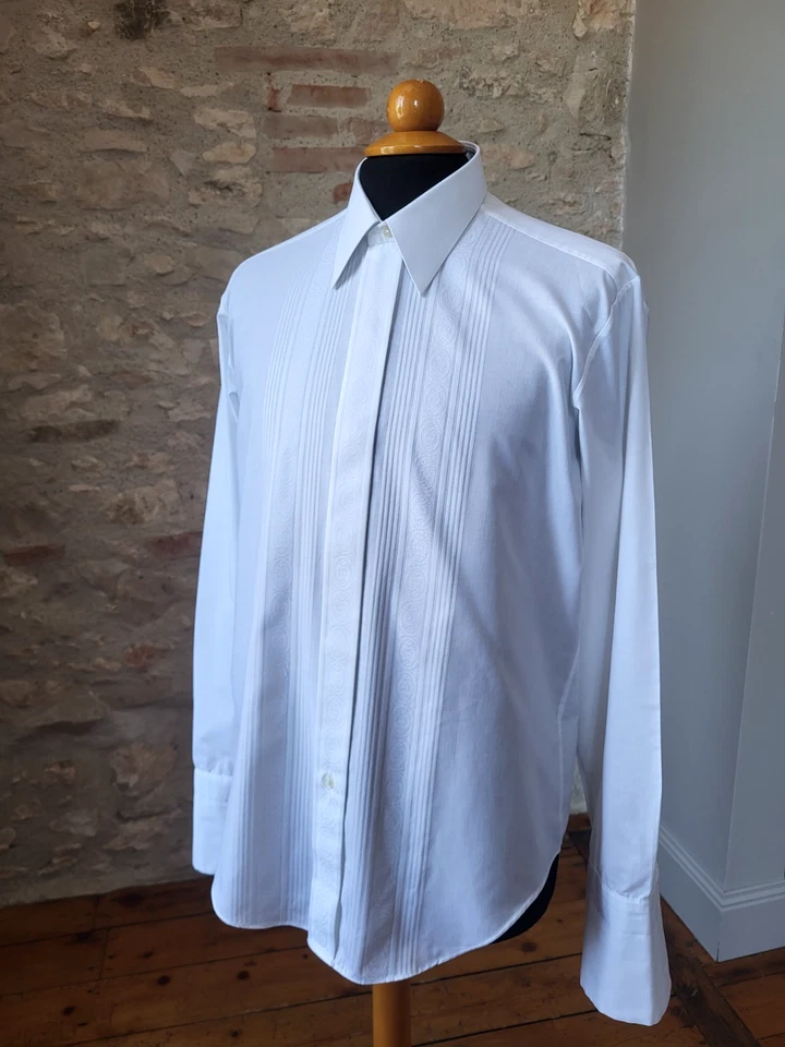 Chemise homme blanche manche longue manchettes Ile de France VINTAGE 60 T.40 M - Photo 1/4