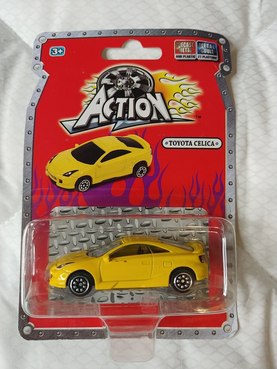 New Sealed ACTION Toyota Celica Diecast Metal & Plastic Yellow Toy