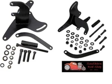 Small Block Chevy HIGH Mount Black Alternator & Air Conditioning Brackets SWP