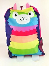 LLama Girls Pink Animal Critter Cute Rainbow Kids Toddler Backpack