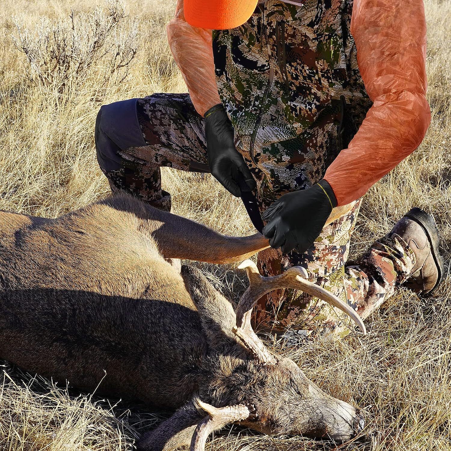 Zhanmai 24 Pairs Field Dressing Gloves Deer Gut Mittens Hunting