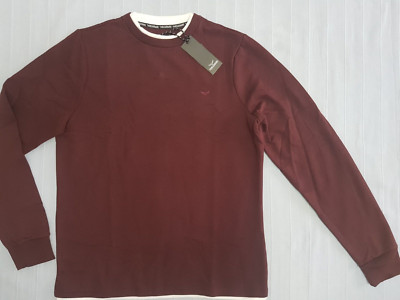 THREADBARE Herren Sweatshirt Pullover burgundy Gr. L NEU
