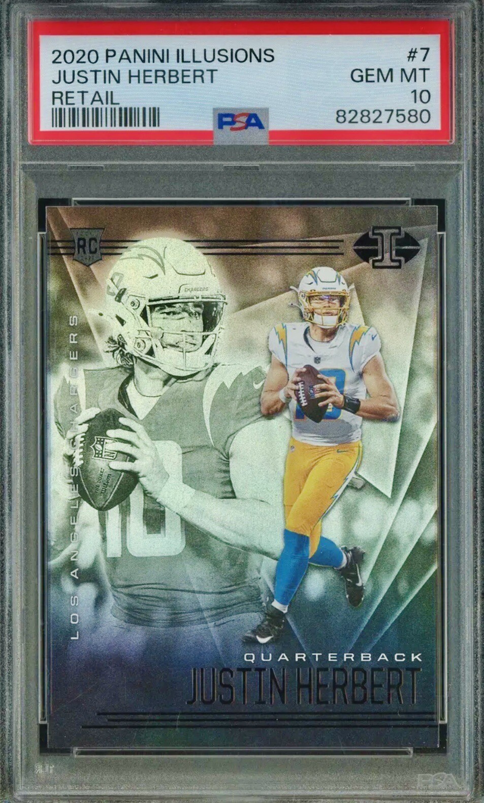 2020 Panini Illusions Retail #7 Justin Herbert NFL Rookie RC PSA 10 Gem Mint