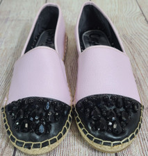 Circus By Sam Edelman Linda Espadrilles Women's US 7 Pink Black Rhinestones