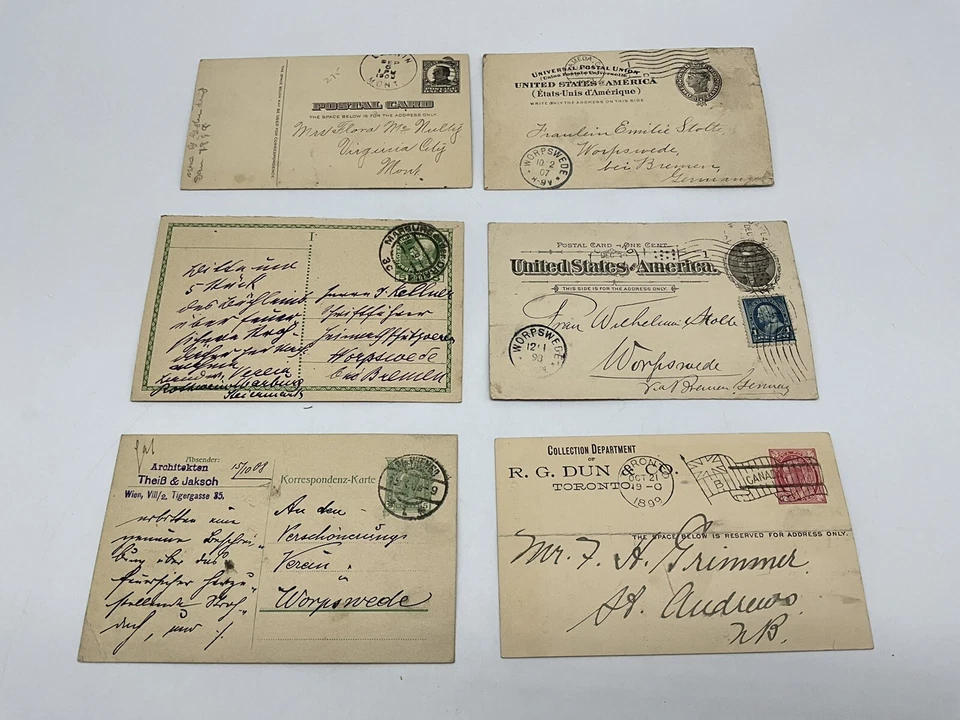 United States And Germany Antique Postal Cards Canceled And Used, Lot of 6 AS-IS - Image 4 of 4