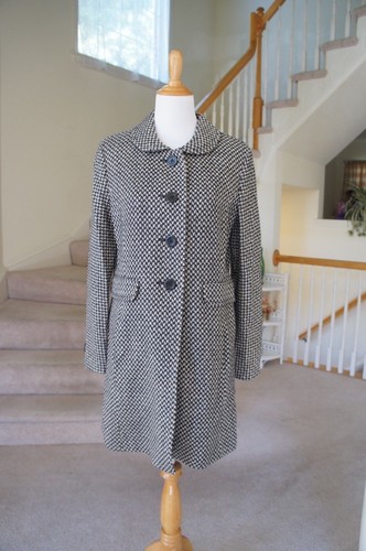 Auth Ann Taylor Brown Round Neck Collar wool Coat 10 - Picture 9 of 11