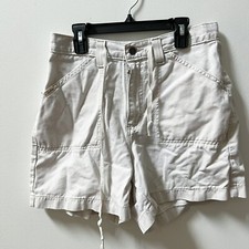 Vintage 90s Lee Riders Women's 6 Khaki Shorts Cream High Waist Mom USA Made Hike