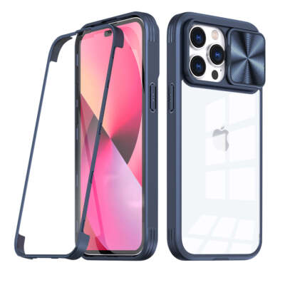 Reiko Full Protection with Phone Protective Film Slide Camera Lens Phone Case fo