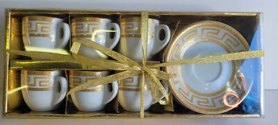 BOHEMIAN CZECH PORCELAIN MOCHA OR EXPRESSO COFFEE SET