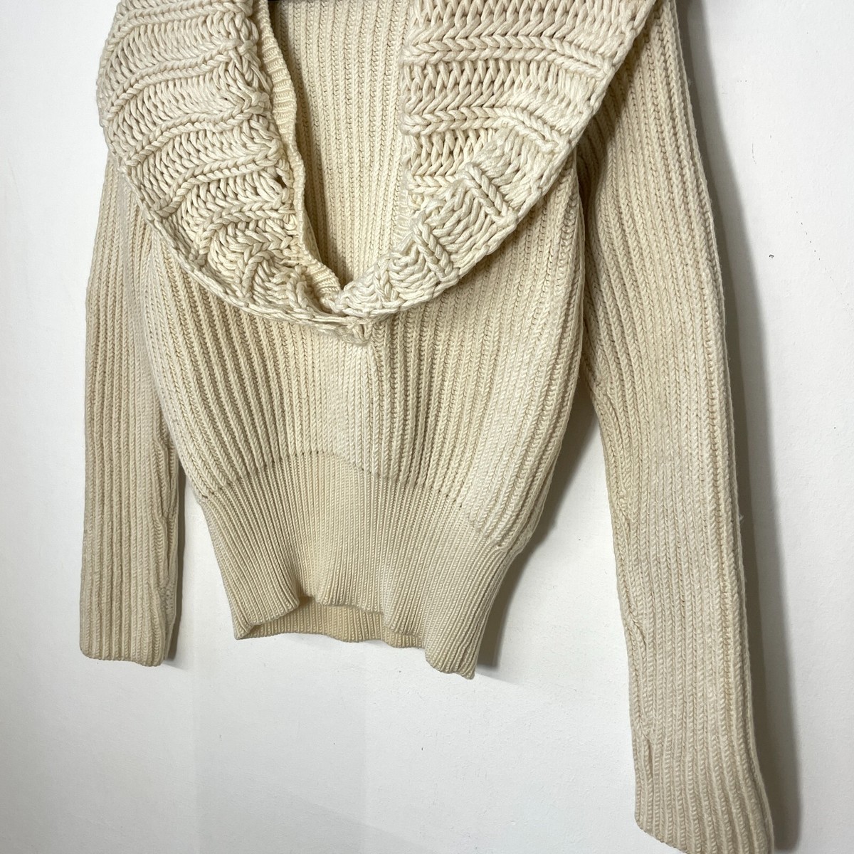 Vintage Gucci by Tom Ford Chunky Wool Knit Collared Crop Jumper