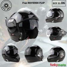VPR F242 REVO 180 REVERSE FLIP UP MOTORCYCLE MOTORBIKE CRASH HELMET P/J RATED