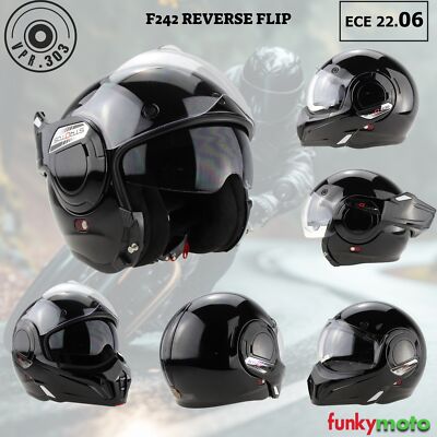 Casco Moto Modulare VPR F242 Reverse Flip-Up - Doppia Visiera, Omologazione ECE22.05/22.06 | Per Sport E Touring - Foto 3