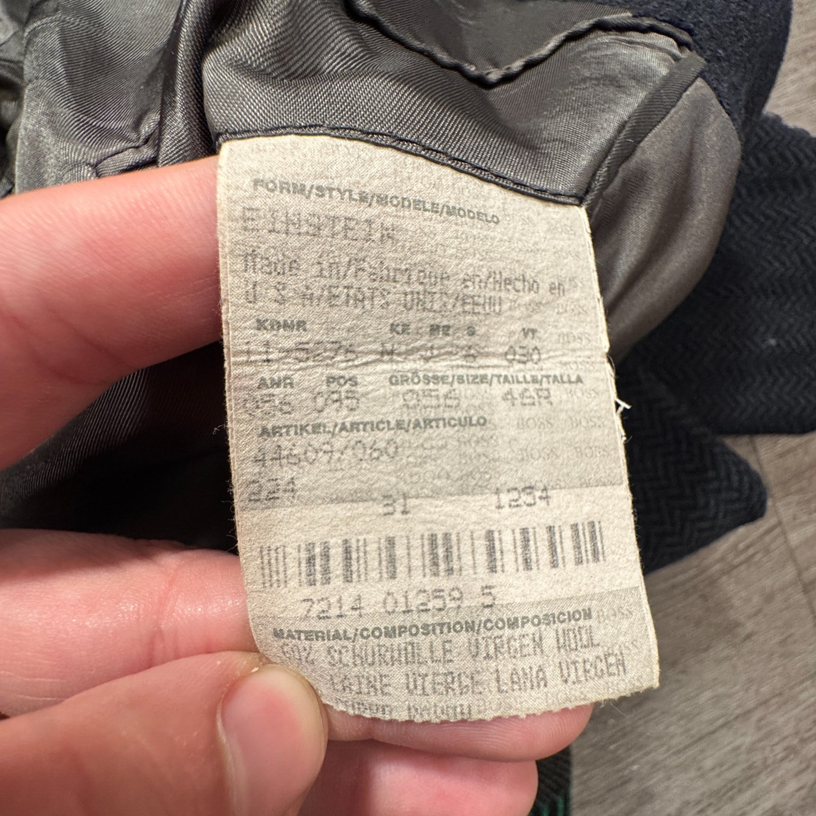 Hugo Boss Sport Coat Mens 46 R Blue Herringbone Virgin Wool USA Vintage Blazer thumbnail 6