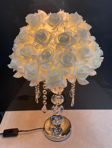 Luxus Rose Kristall Tischlampe LED Leuchte mit hängenden Perlen - elegante Deko - Bild 25 von 27