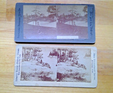 2 VUES STÉRÉOSCOPIQUES VINTAGE DES MILLE ÎLES/RÉGION DU FLEUVE SAINT LAURENT DE N.Y.