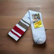 VTG Men's Spalding Tube Socks Orlon Acrylic Sports 10-14 80s 22" USA Red/Brown.