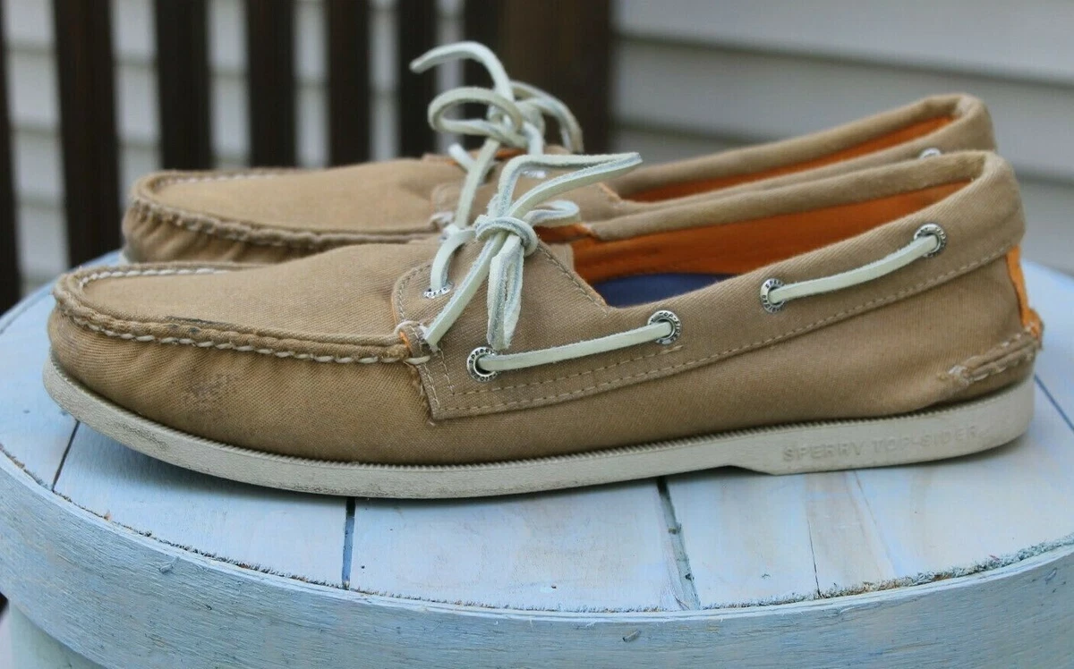 Men s Sperry Top Sider 1049261 Loafers Shoes Size 11 M Brown Fabric Casual