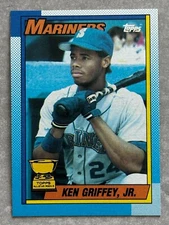 1990 Topps KEN GRIFFEY JR Mariners All Star Rookie "Bloody Scar" Gross Card #336