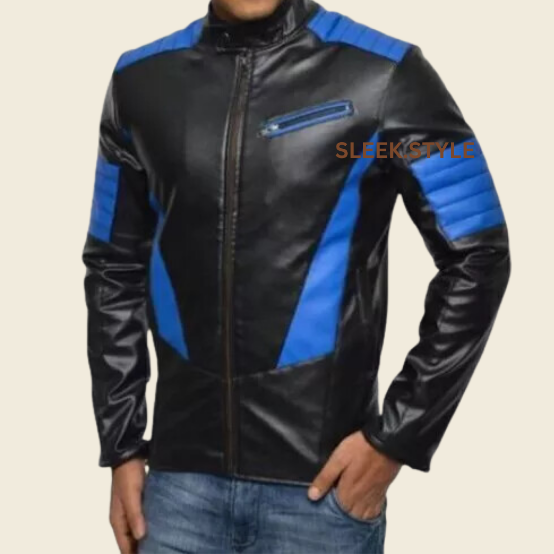 Elegant Stylish Men's 100% Lambskin Leather Biker Jacket Trendy Fashion-image